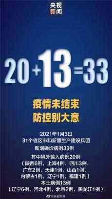 國家衛(wèi)健委：3日新增33例確診 其中13例為本土病例